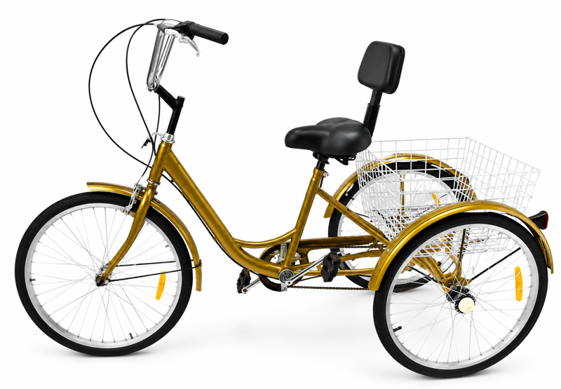 Used Adult Gold Tricycle 24 Inch Wheel