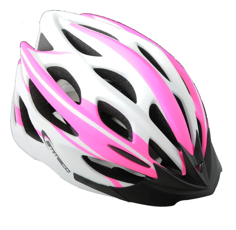 Ammaco Road Helmet LED Light Pink and White 53-56cm