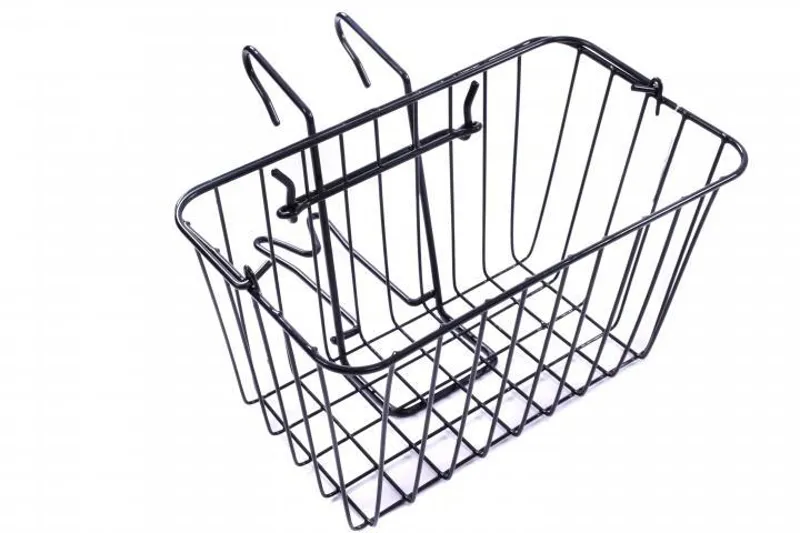 Front Steel Wire Basket Handle Black 14 Inch Wide