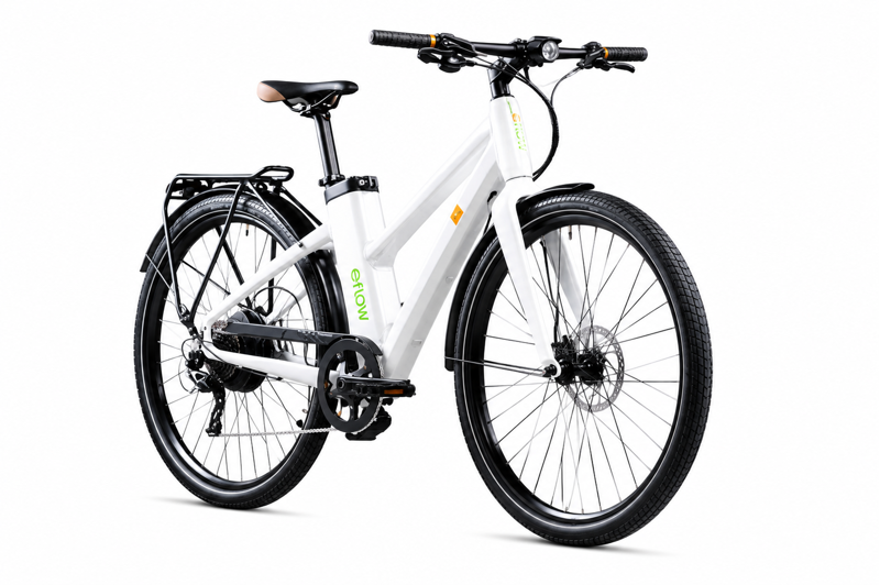 E-Flow CR-2 Electric Hybrid Bike Step through Pearl White