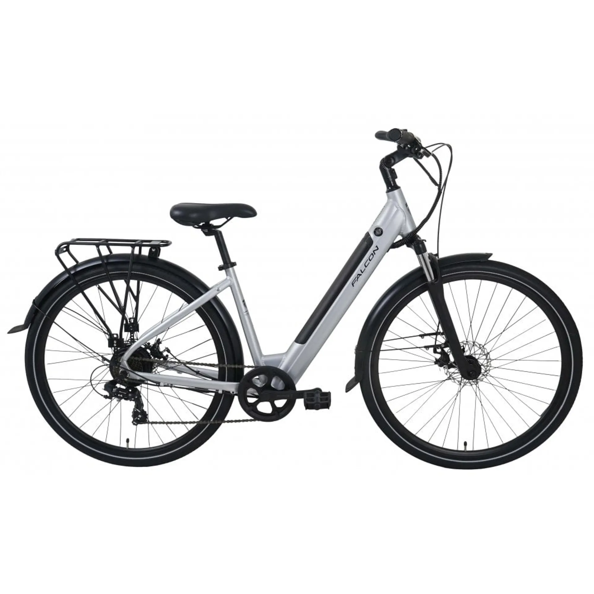 Falcon Horizon Step Through Hybrid Electric Bike Silver