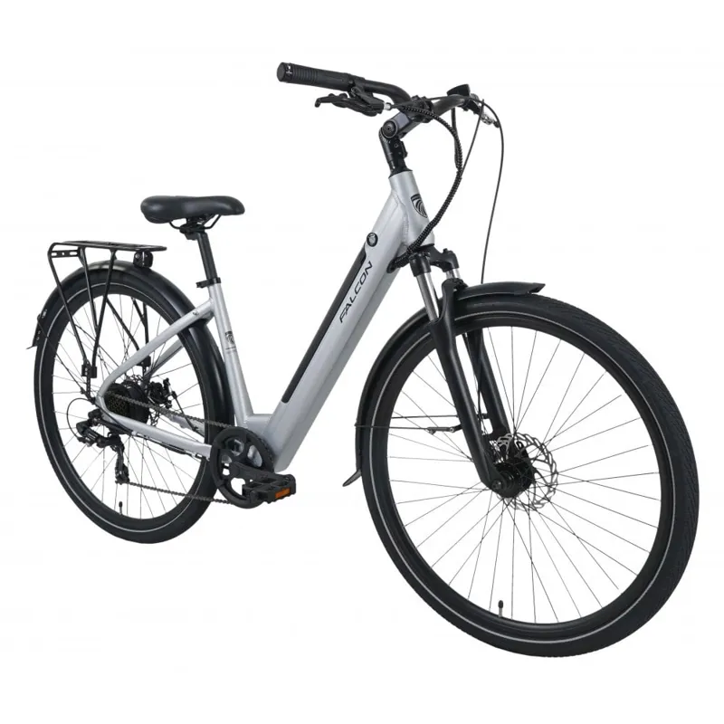 Falcon Horizon 700c Step Through Hybrid Electric Bike Silver-1