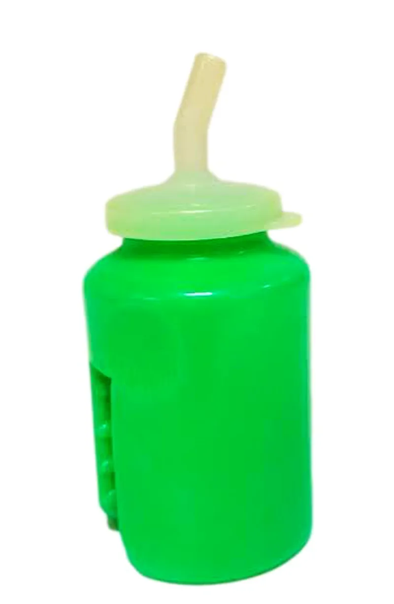 Kids Small Water Bottle and Straw Green-1