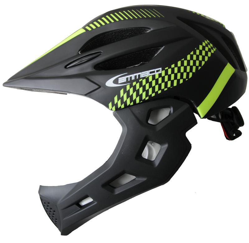 Ammaco Full Face Helmet Black and Green 46-53cm -8