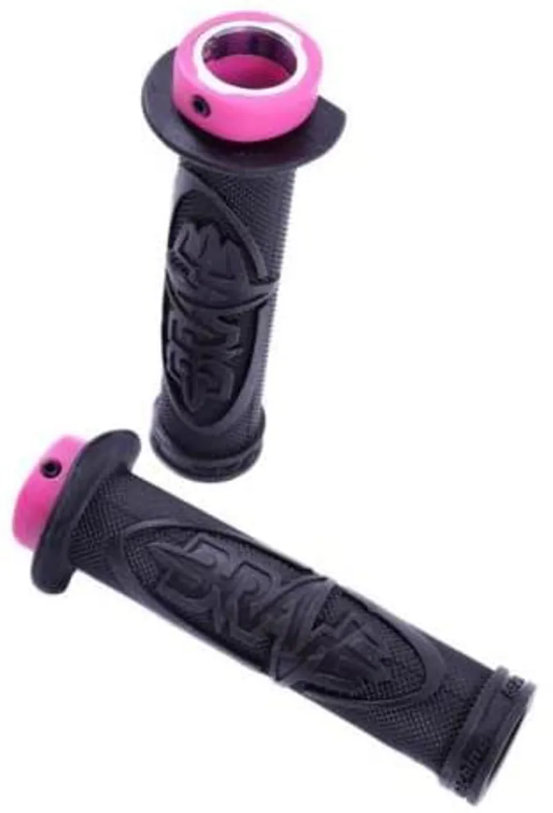 Brave Hucker Lock On Handlebar Grips Black and Pink