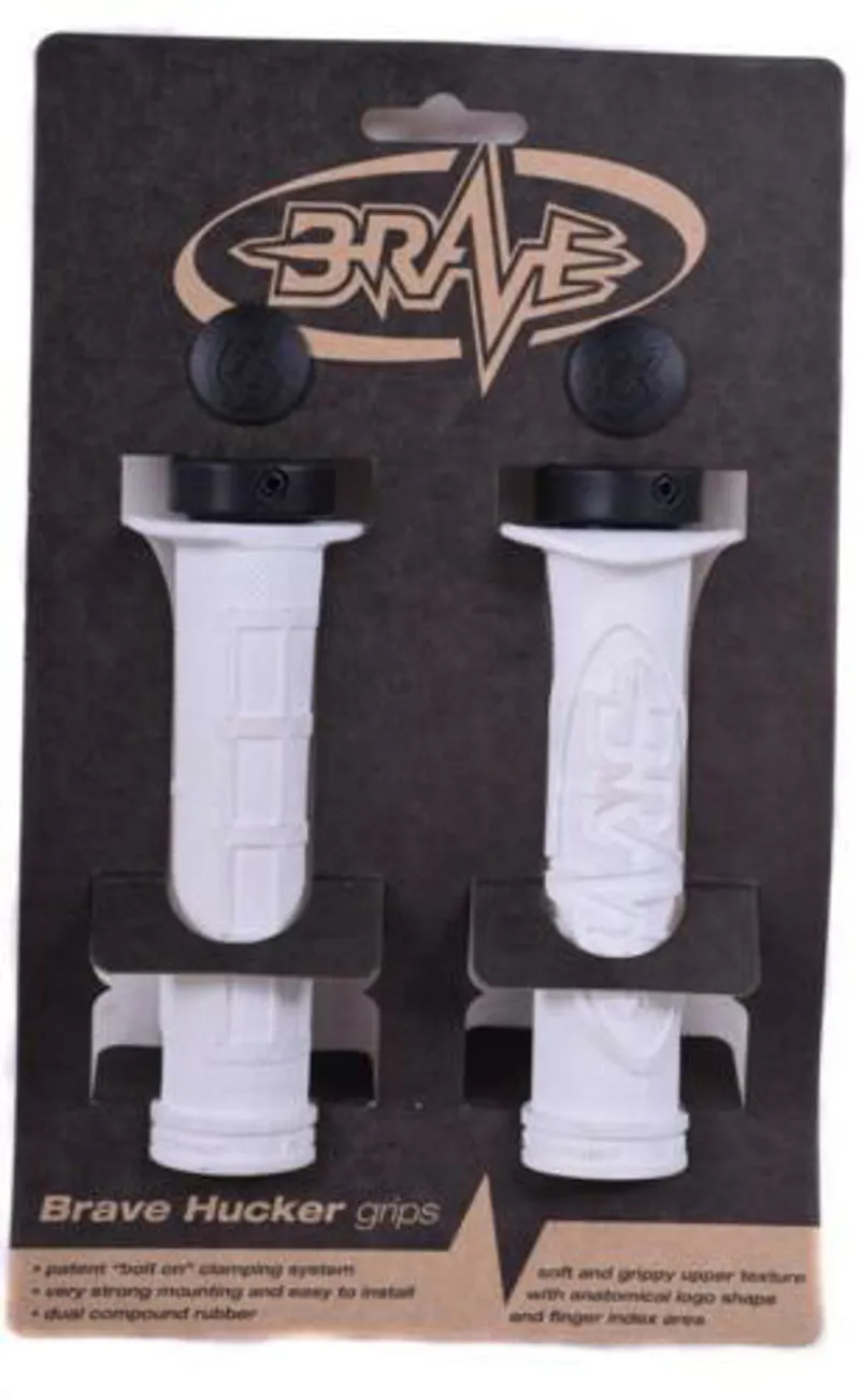 Brave Hucker Lock On Handlebar Grips Black/White-1