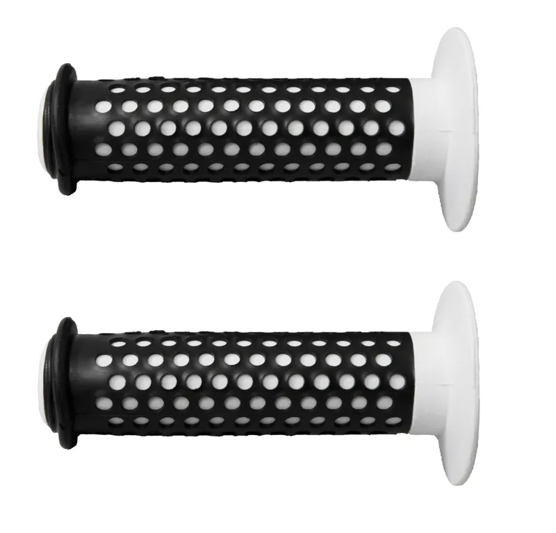 BMX Flanged Black/White Handlebar Grips