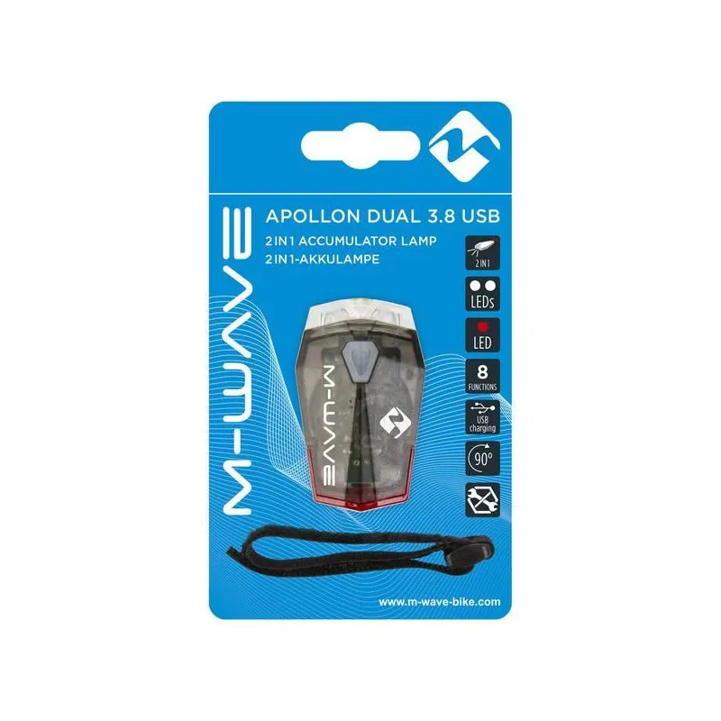 M-Wave Apollon Dual 3.8 USB Front and Rear Helmet Light-4