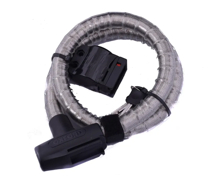 Oxford Arma Armoured Cable Lock 0 9m x 22mm Clear