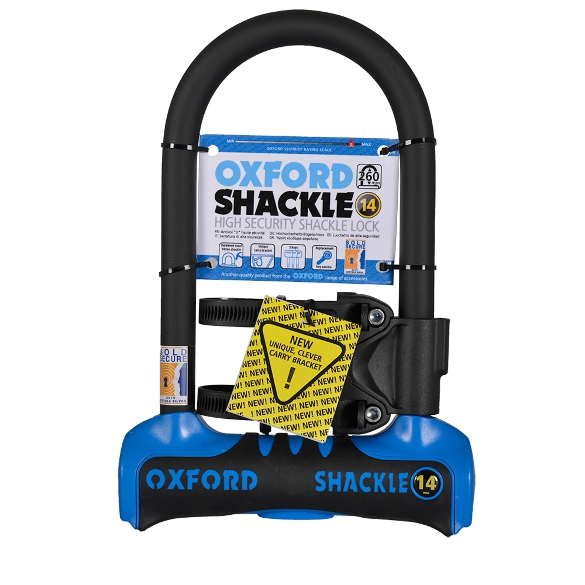 Oxford Shackle 14mm Gold Secure 260mm D-Lock