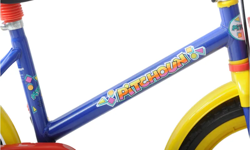 Pitchoun 14 Inch Wheel Kids Bike Blue Yellow and Red-1
