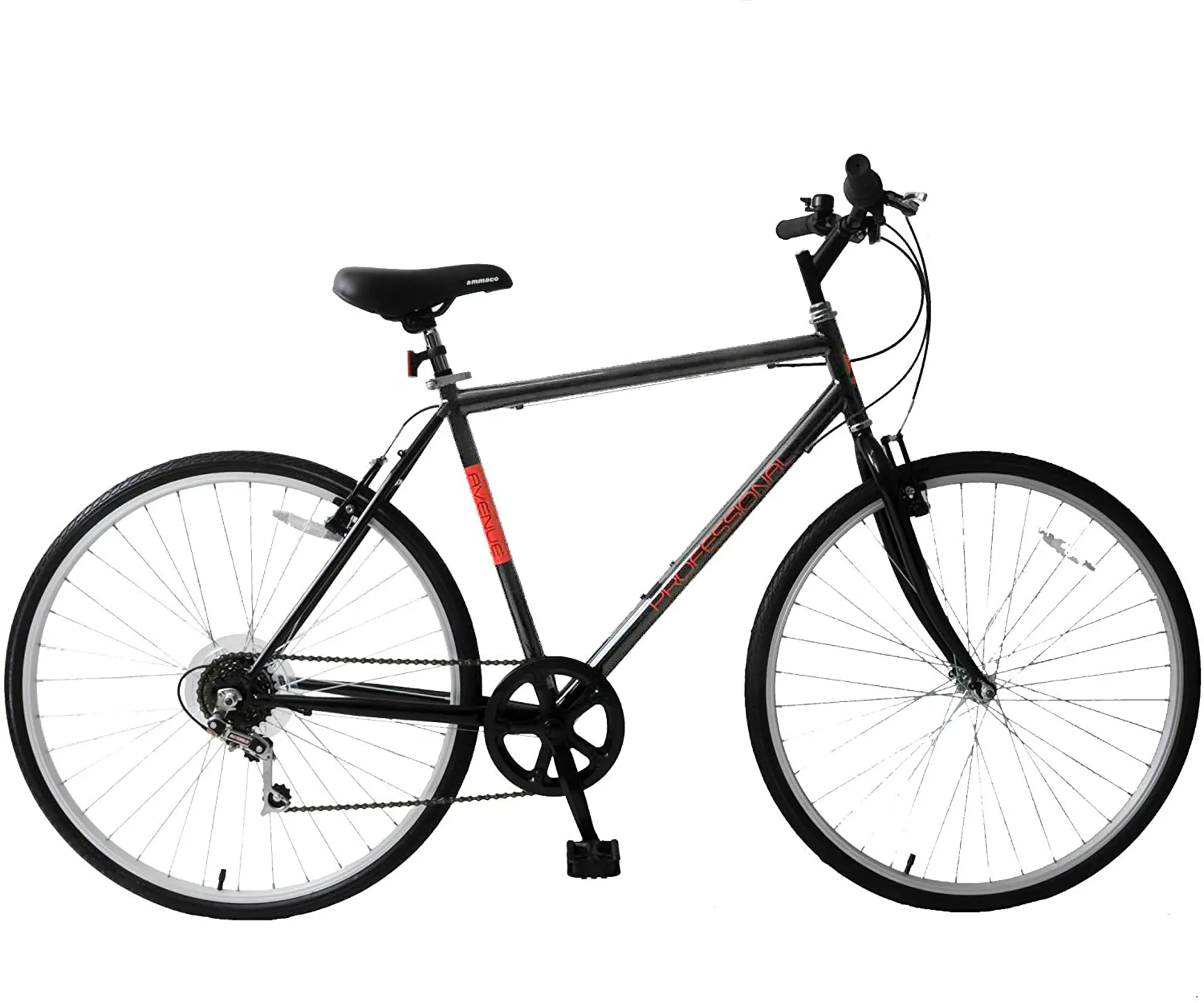 Professional Avenue 700c Commuter Hybrid Bike Black and Red