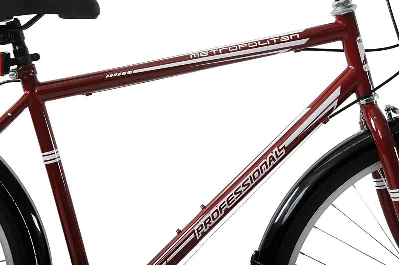 Professional Metropolitan 700c Commuter Hybrid Bike Maroon-4