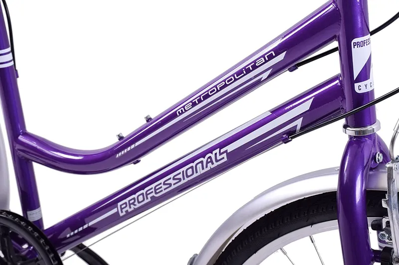 Professional Metropolitan 700c Commuter Hybrid Bike Purple-6