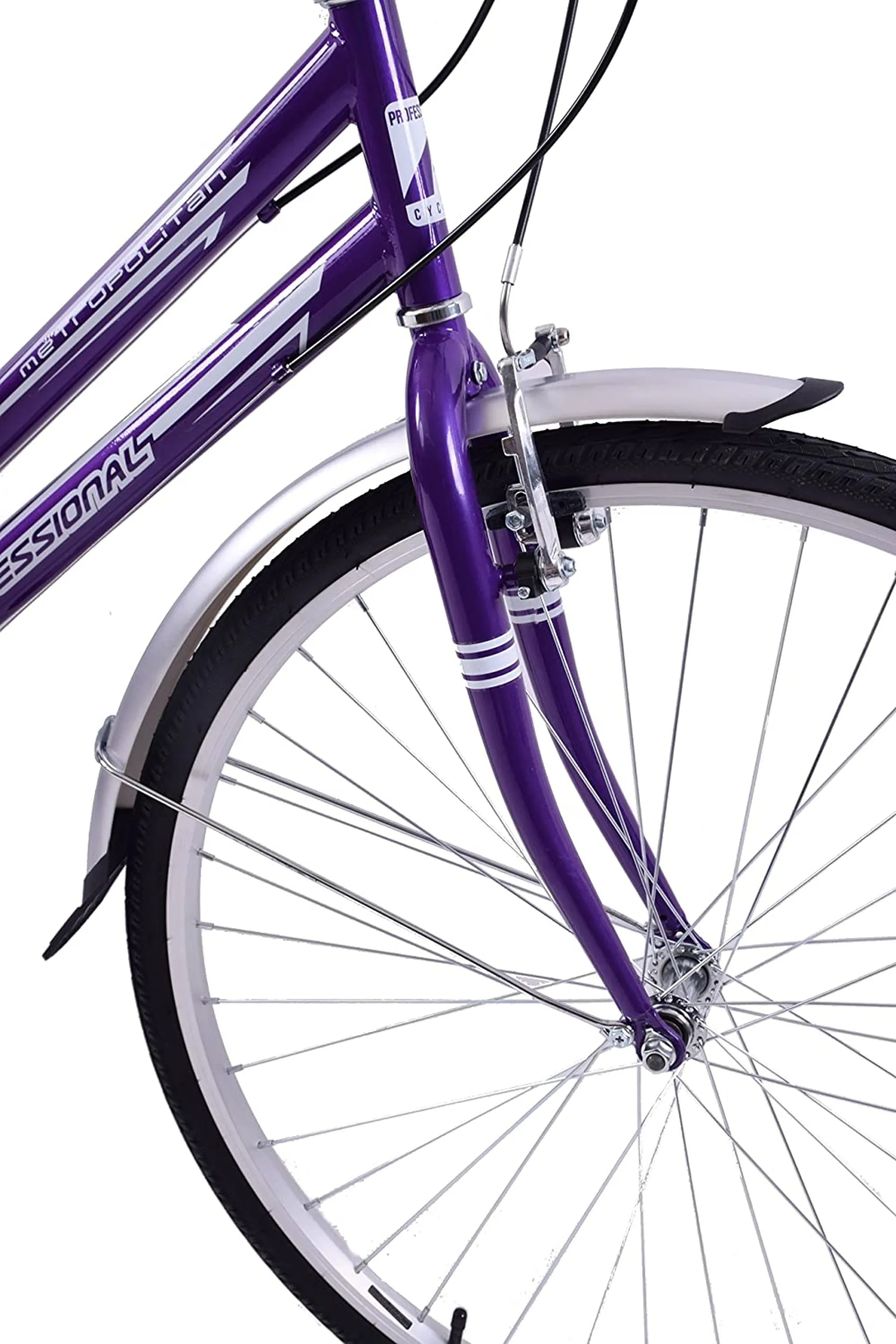 Professional Metropolitan 700c Commuter Hybrid Bike Purple