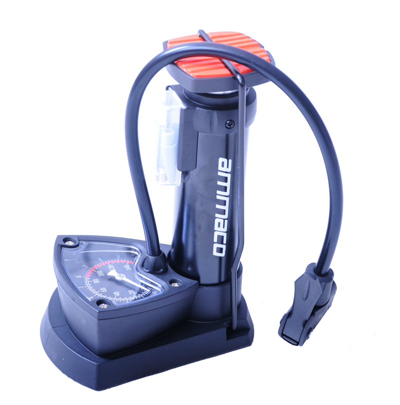 Ammaco Mini Floor Pump Black Gauge-2