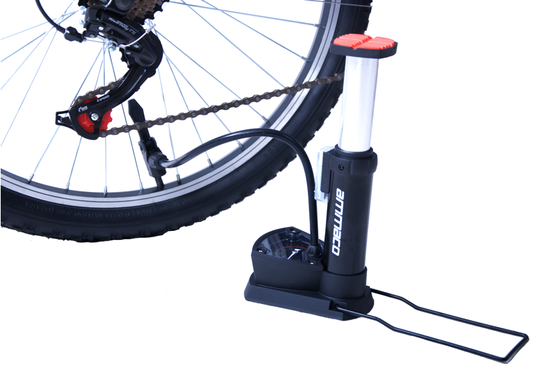 Ammaco Mini Floor Pump Black Gauge-1