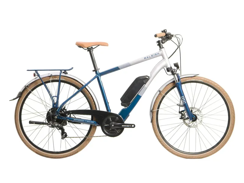EX-DEMO Raleigh Array 700c Electric Hybrid Bike Silver/Blue 400Wh