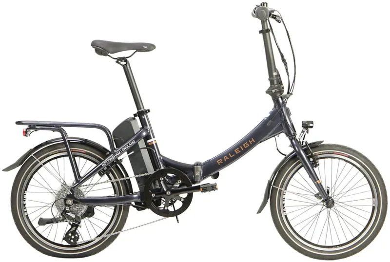 Raleigh Stoweway 20 Inch Wheel Electric Folding Bike Dark Blue