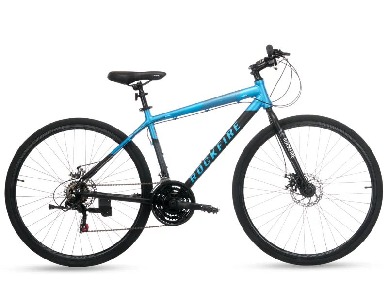 Rockfire Hustle 700c Sport Sports Hybrid Bike Blue