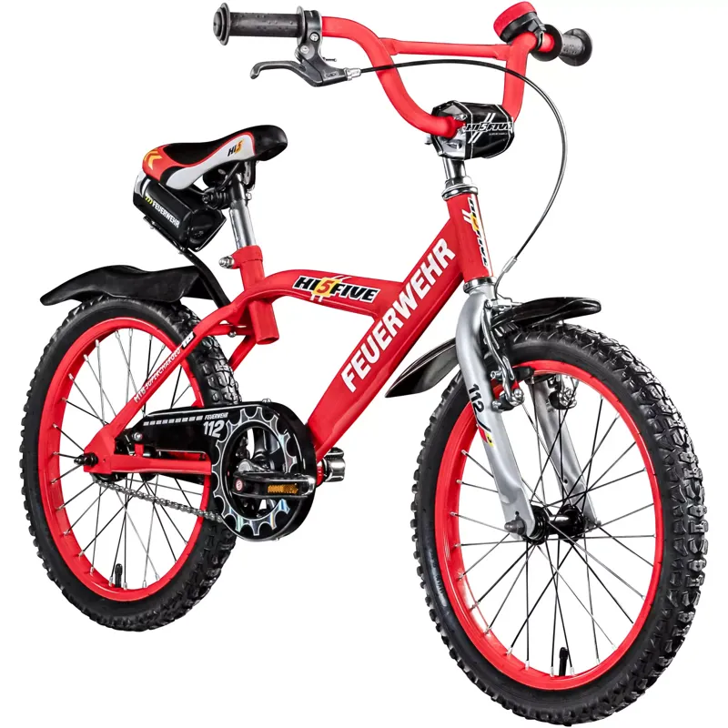 Hi5 Fire Engine 18 Inch Wheel Kids Bike Red-1