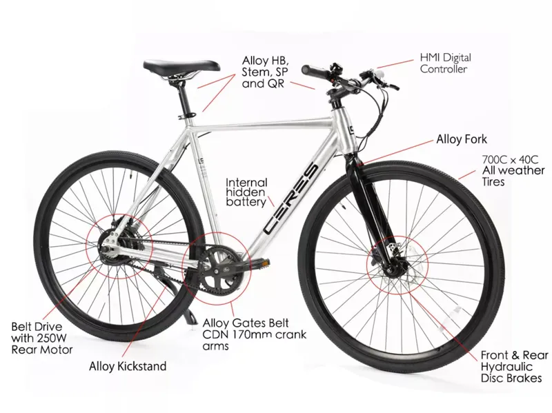 Ceres eZy 700c Electric Hybrid Bike Silver-9