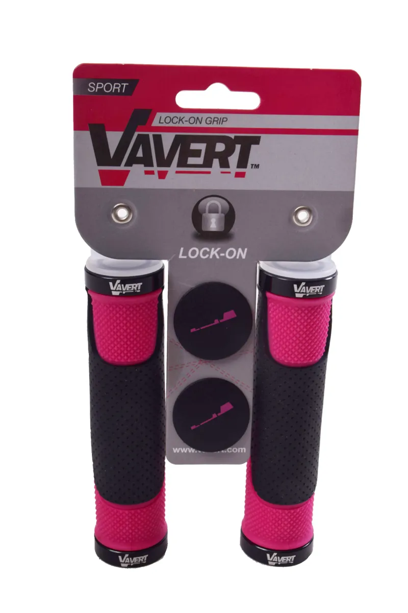 Vavert Lock-On Handlebar Grips Pink/Black-1