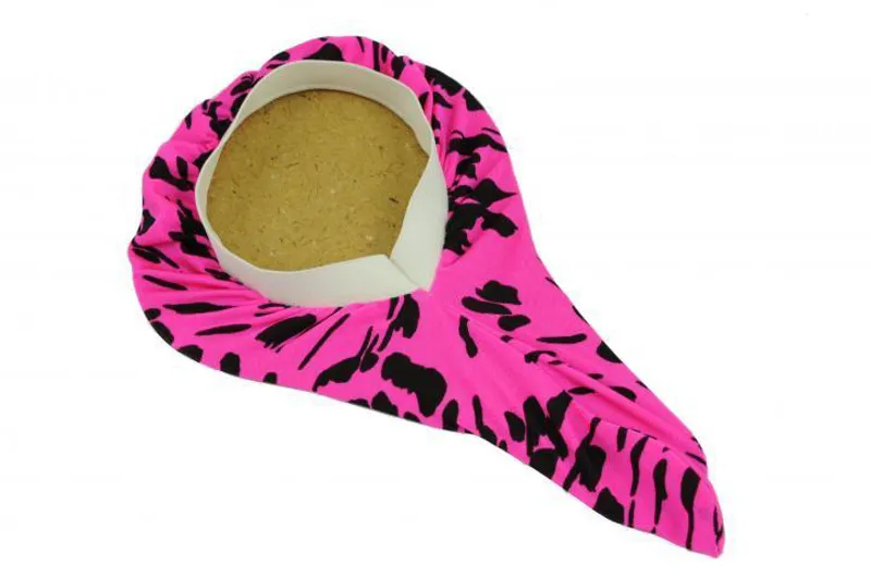 Stretch Lycra Saddle Cover Pink/Black-1