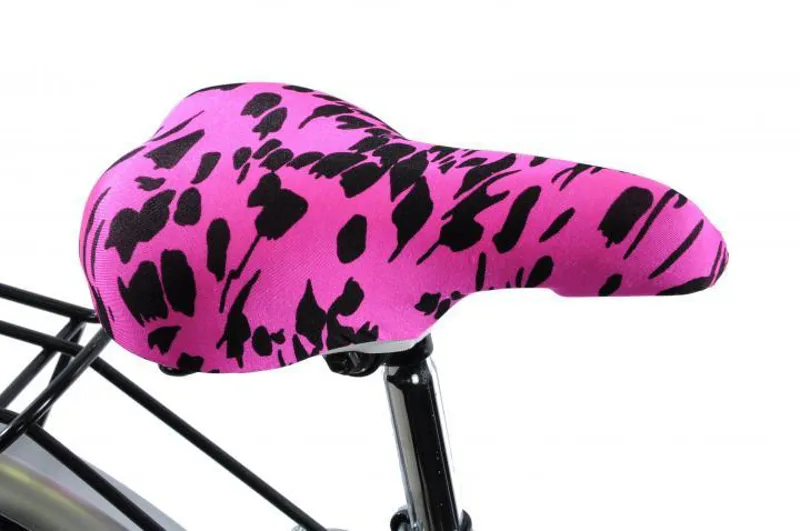 Stretch Lycra Saddle Cover Pink/Black-2