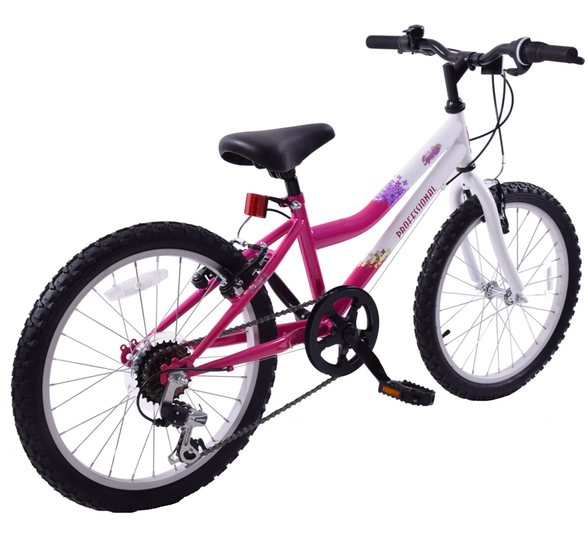Professional Sparkle 18 Inch Wheel Kids Bike Pink and White