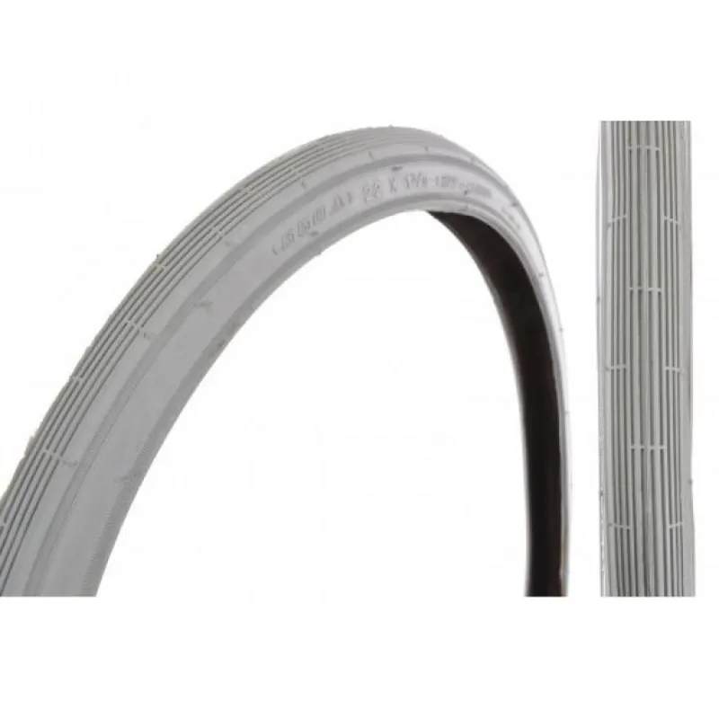 22 x 1 3/8 Wheelchair Ribbed Tyre Grey