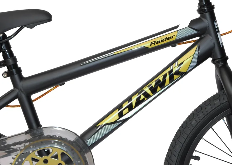 Hawk Raider BMX 20 Wheel Kids Bike Black and Gold-7