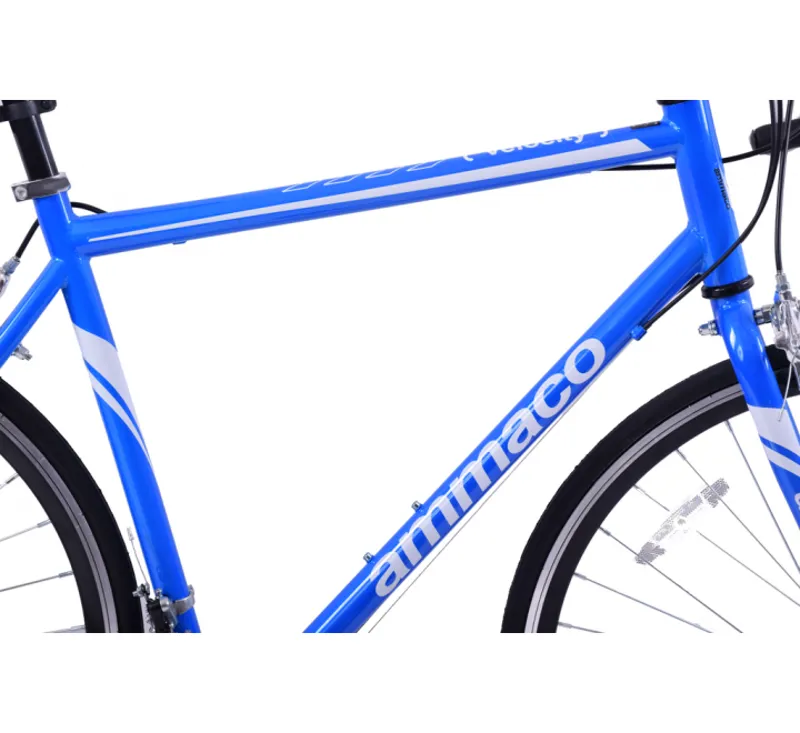 Ammaco FBR750 GENTS SPORTS ROAD BIKE 16 SPEED STRAIGHT BAR RACER WITH DISC BRAKES 55cm FRAME BLUE 