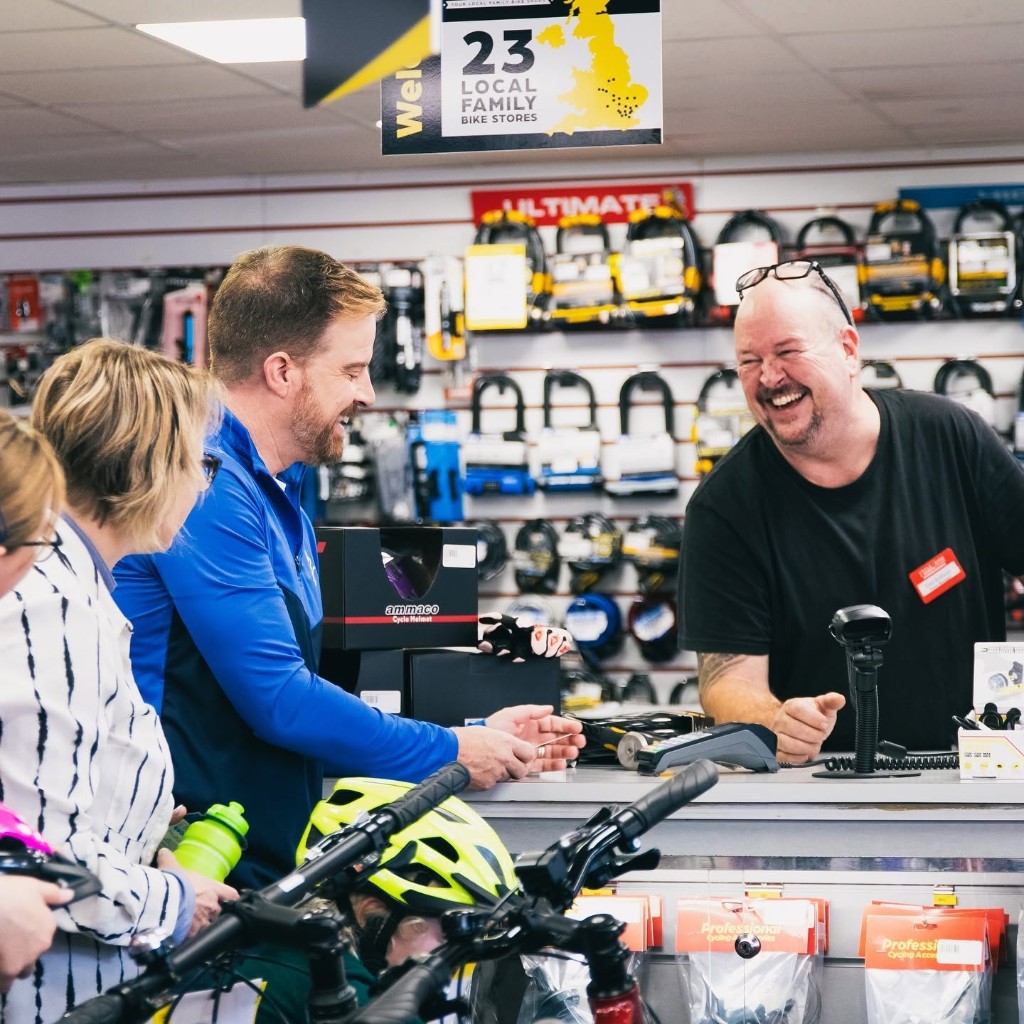 Collecting an order at a Cycle King store